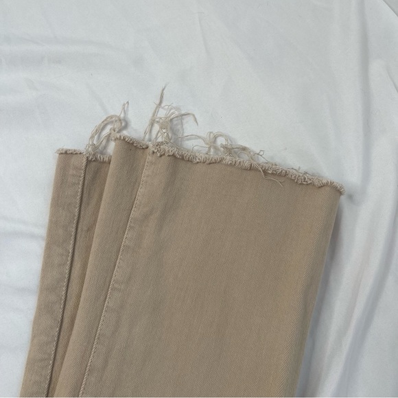 Mother The Hustler Ankle Fray Out Of Nowhere Beige Cream Tan Raw Hem Jeans Pants - Picture 7 of 12